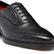 MEN'S BLACK LEATHER EASY LACE-UP