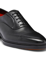Men's black leather easy lace-up