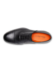 Men's black leather easy lace-up