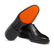 MEN'S BLACK LEATHER EASY LACE-UP