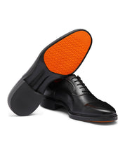 Men's black leather easy lace-up
