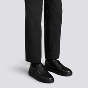 MEN'S BLACK TUMBLED LEATHER SLIP-ON SNEAKER