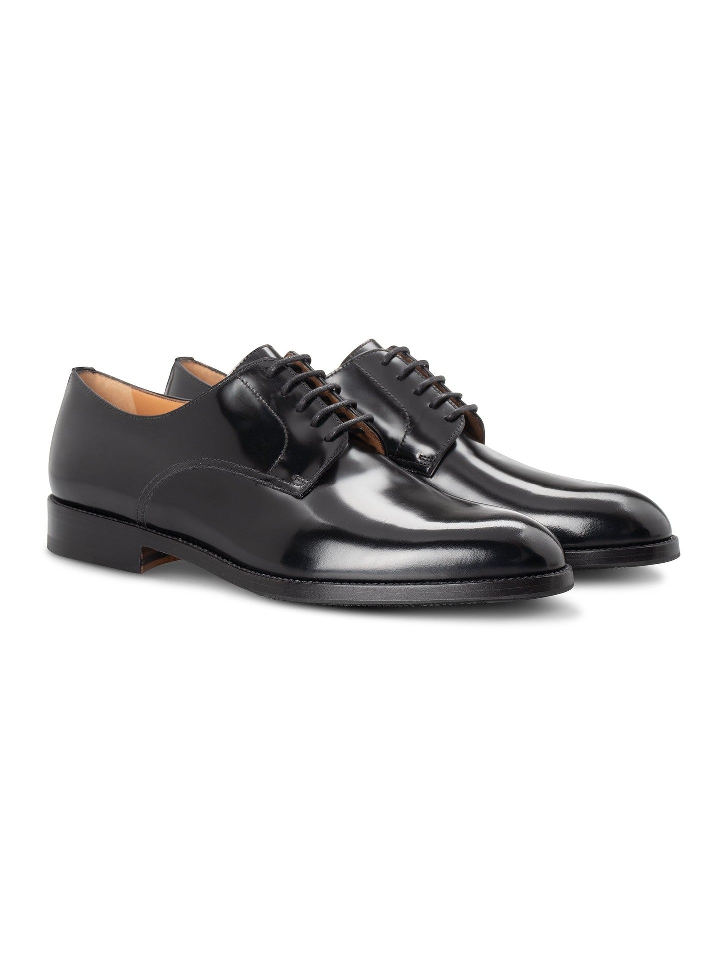 Black leather derby