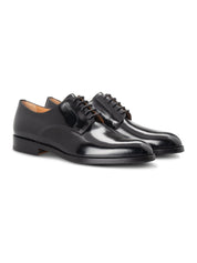 Black leather derby