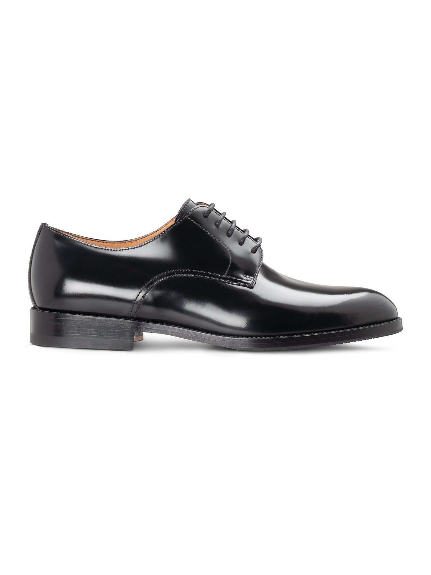 Black leather derby
