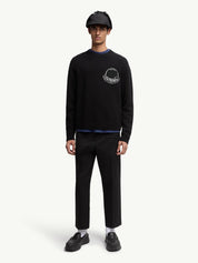 Embroidered logo wool sweater