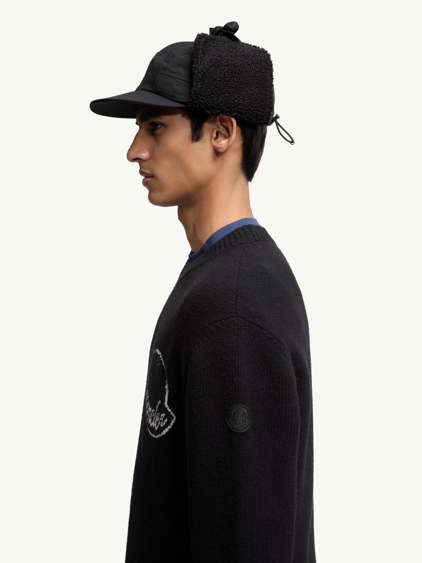 Embroidered logo wool sweater