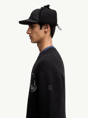 Embroidered logo wool sweater