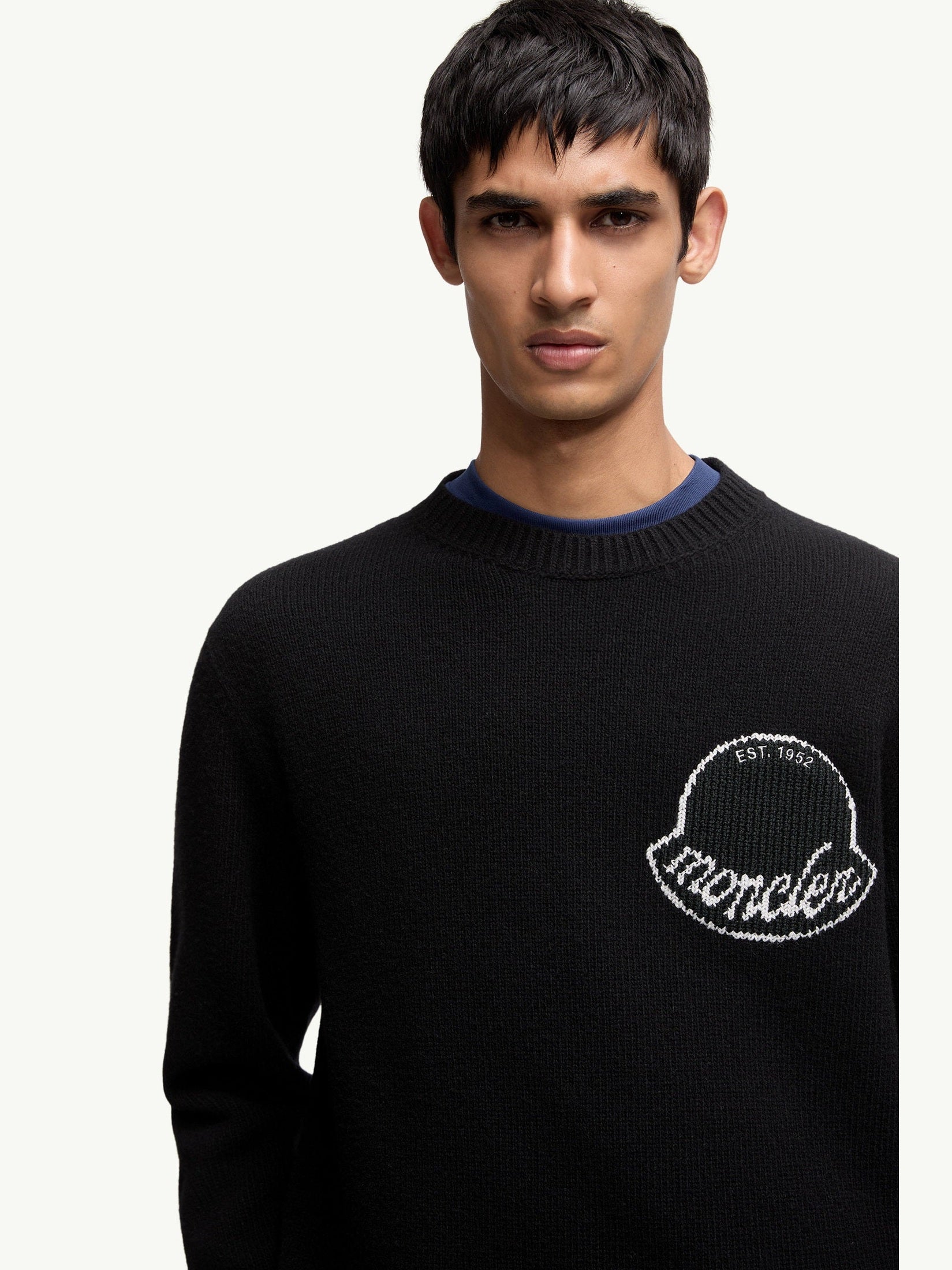 Embroidered logo wool sweater