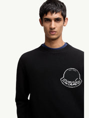 Embroidered logo wool sweater