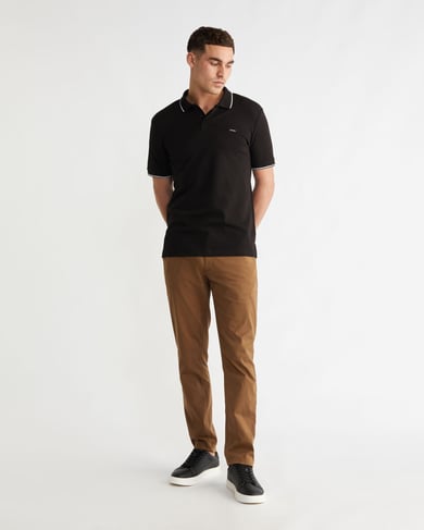 calvin klein Men's Logo Casual Black Polo Collar T-Shirt