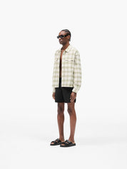 Sheer long sleeve flannel shirt
