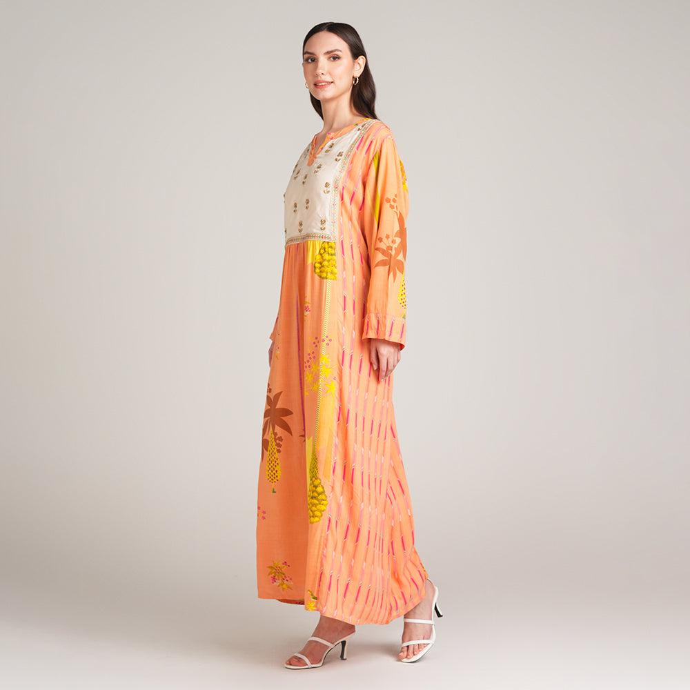 L-ORANGE MODAL DRESS WITH PRINT