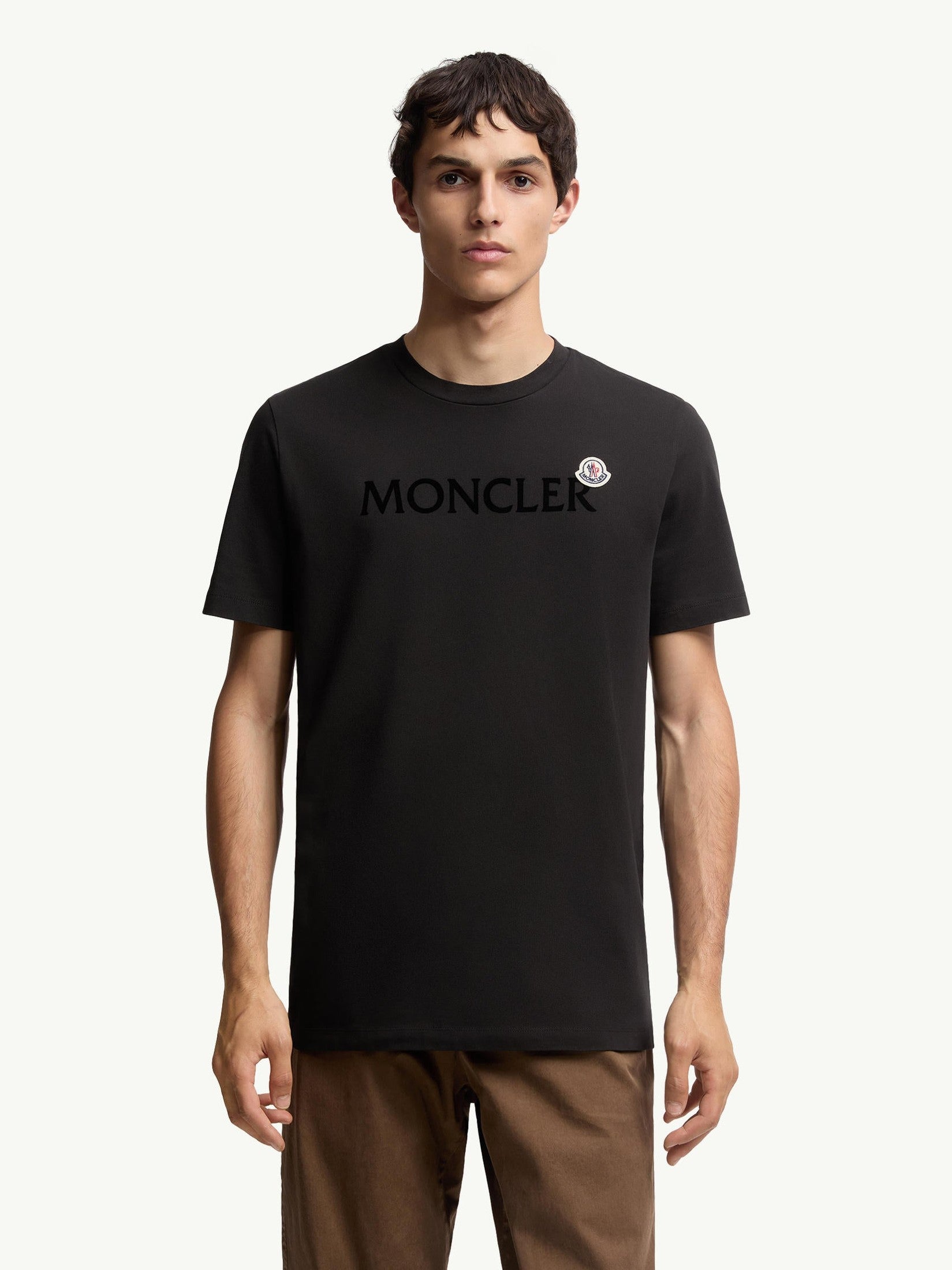 Flocked logo cotton t-shirt