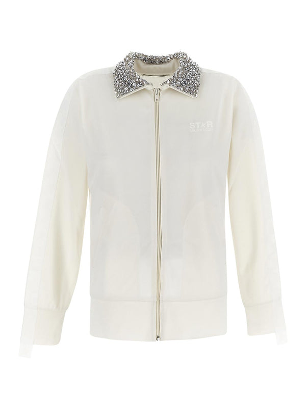 Golden Goose crystal-embellished zipped sweatshirt
