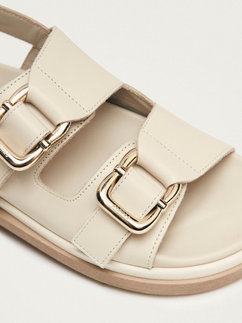 Harper cream leather sandals
