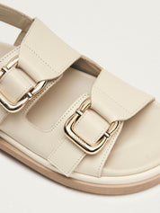 Harper cream leather sandals