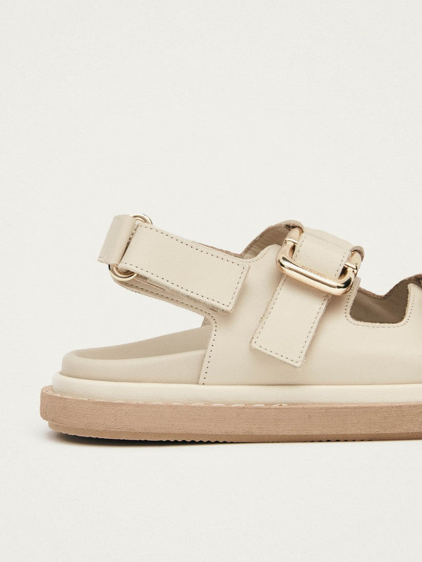 Harper cream leather sandals
