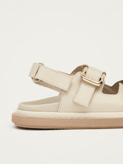 Harper cream leather sandals
