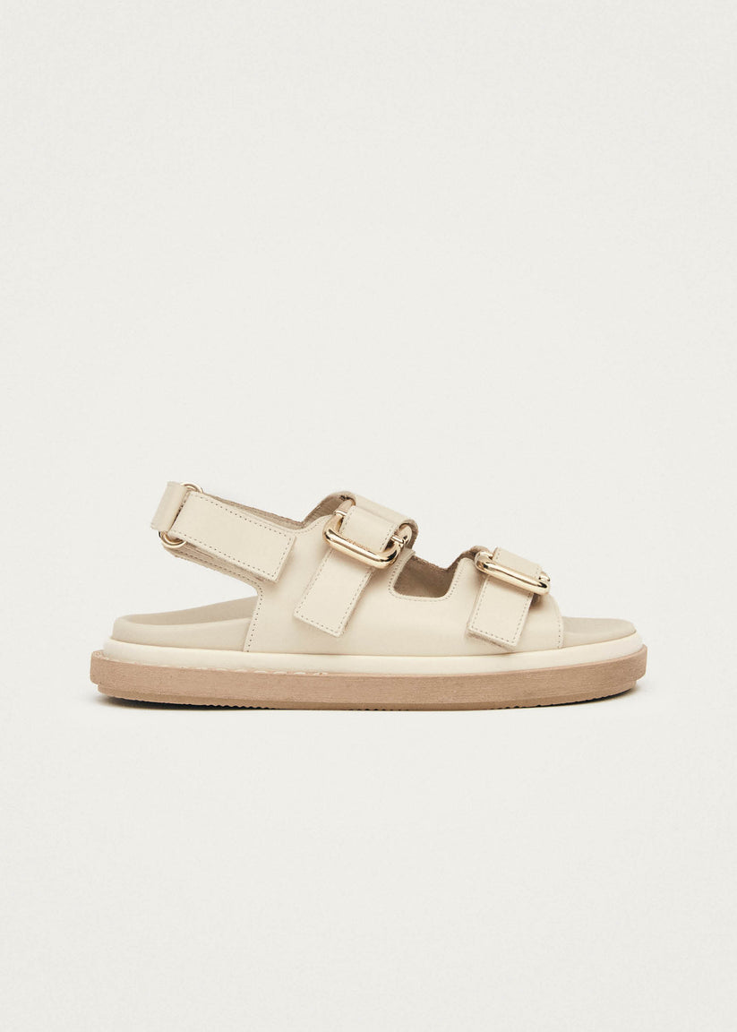 HARPER CREAM LEATHER SANDALS
