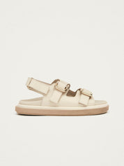 Harper cream leather sandals