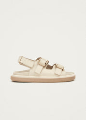 HARPER CREAM LEATHER SANDALS
