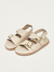 Harper cream leather sandals