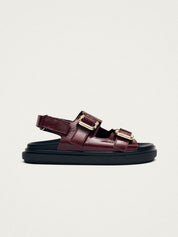 Harper onix burgundy leather sandals