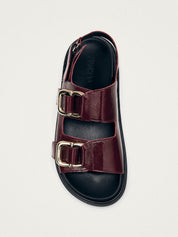 Harper onix burgundy leather sandals