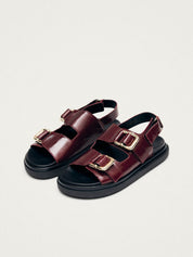 Harper onix burgundy leather sandals