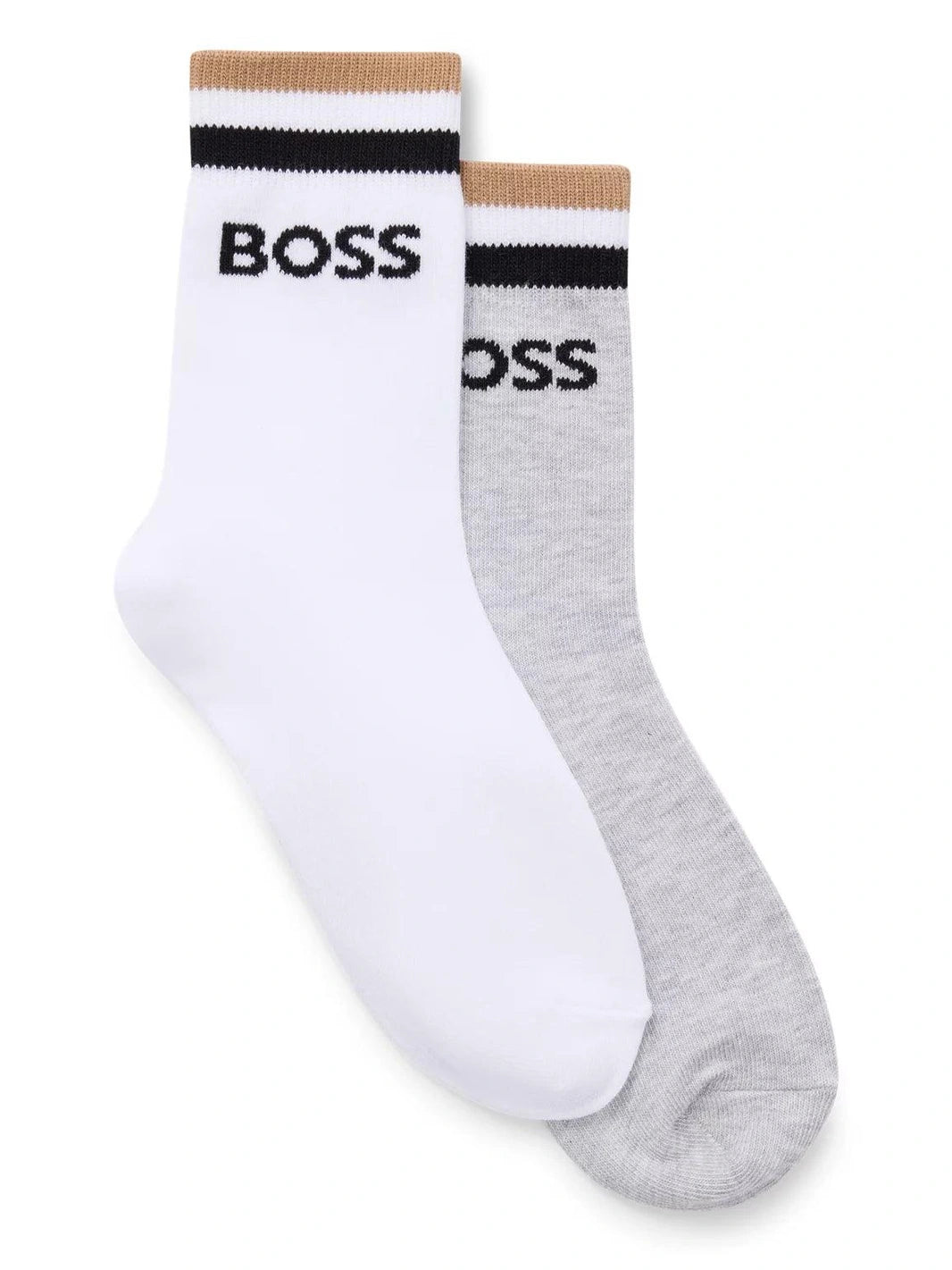 Two-pack of kids' socks with logo and stripes