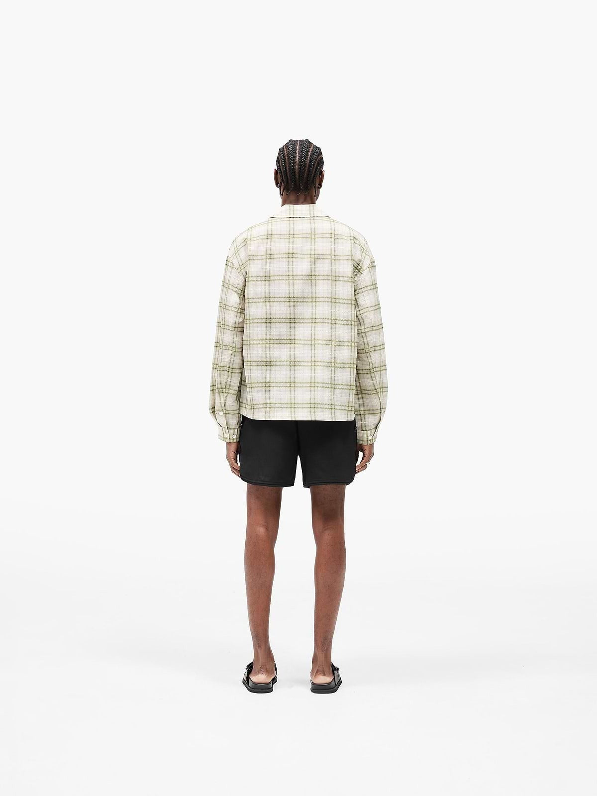 Sheer long sleeve flannel shirt