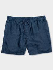 Linen drawstring shorts navy