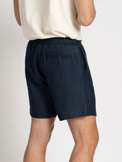 Linen drawstring shorts navy
