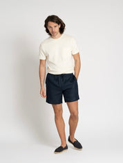 Linen drawstring shorts navy