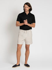 Linen drawstring shorts oatmeal
