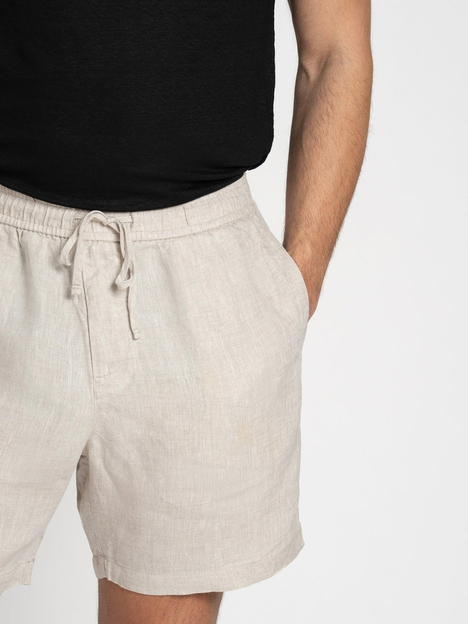 Linen drawstring shorts oatmeal