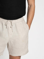 Linen drawstring shorts oatmeal