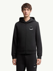 Logo cotton zip-up hoodie