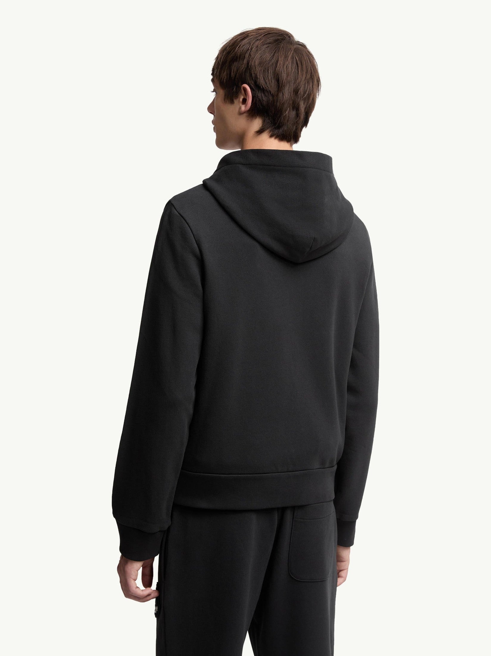Logo cotton zip-up hoodie