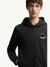 Logo cotton zip-up hoodie