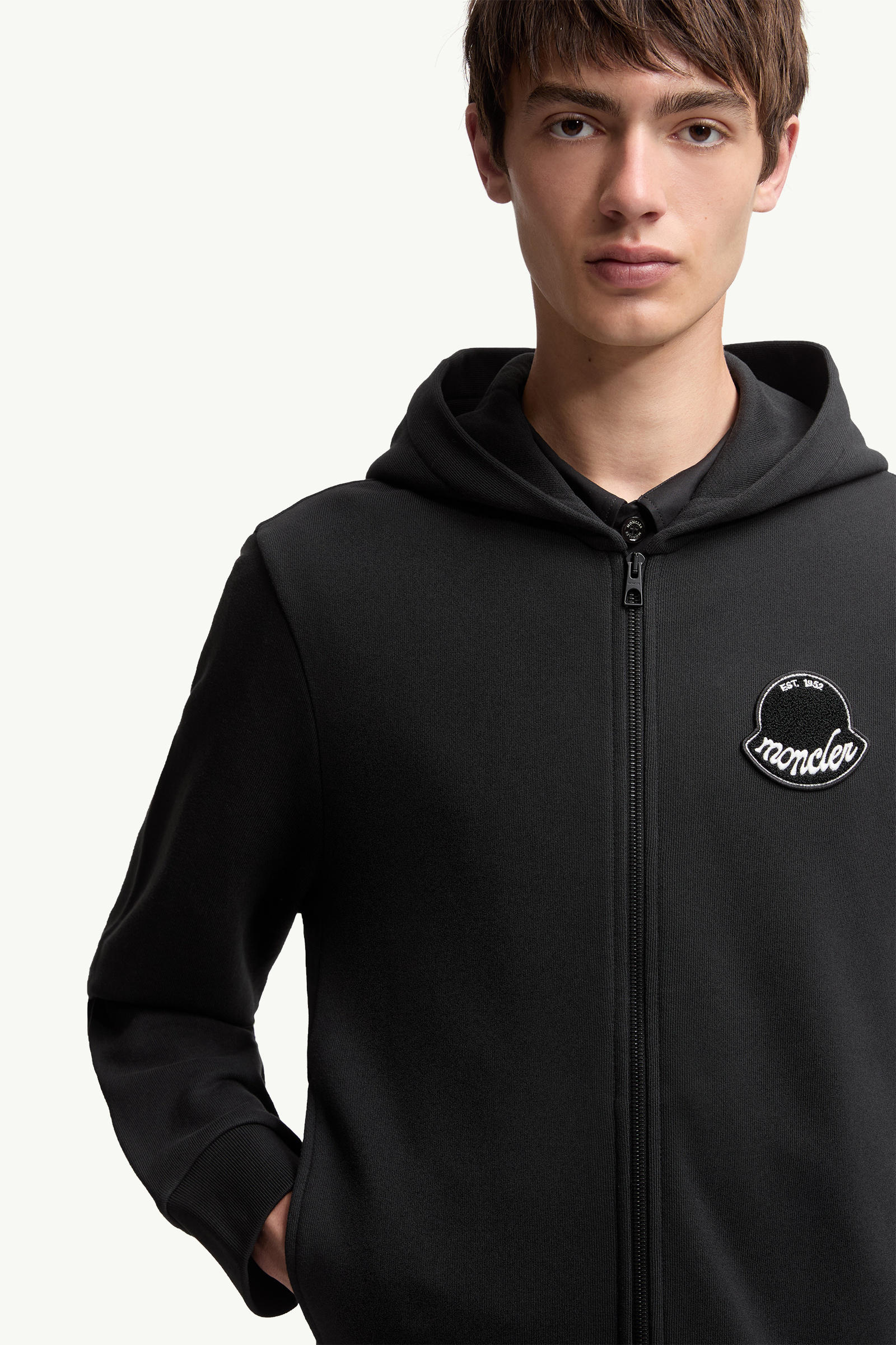 LOGO COTTON ZIP-UP HOODIE