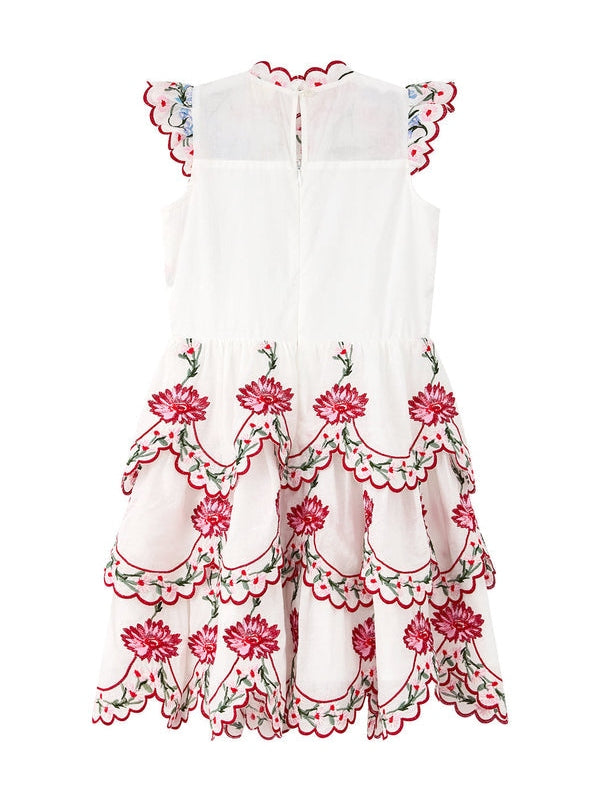 Maisie embroidered frill dress
