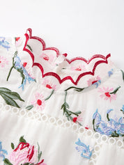 Maisie embroidered frill dress