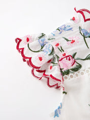 Maisie embroidered frill dress
