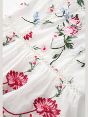 Maisie embroidered frill dress