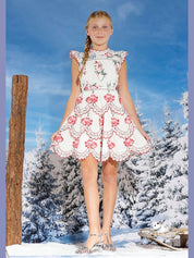 Maisie embroidered frill dress