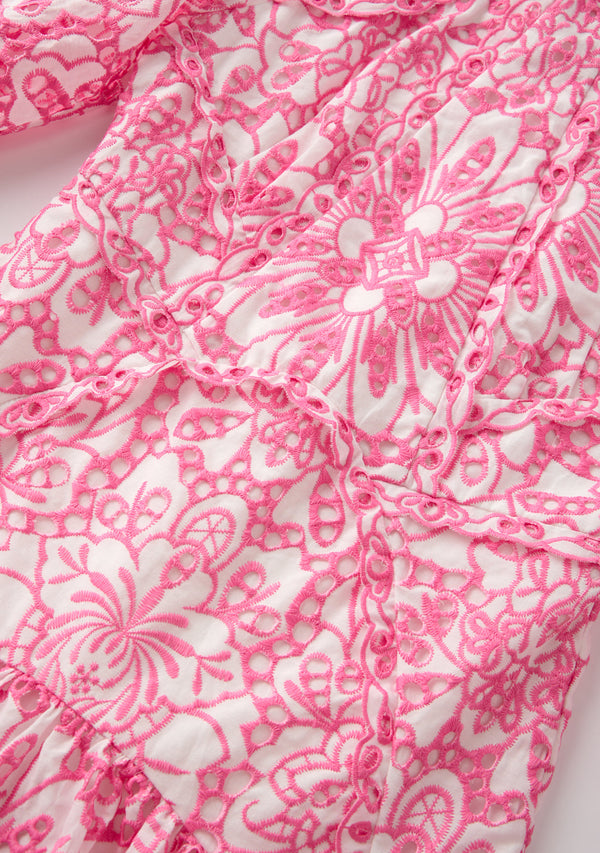 MAKAYLA EMBROIDERED MINI DRESS