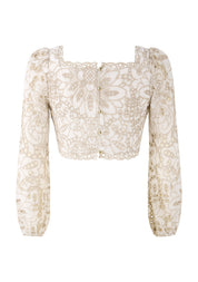 MAKAYLA EMBROIDERED TOP