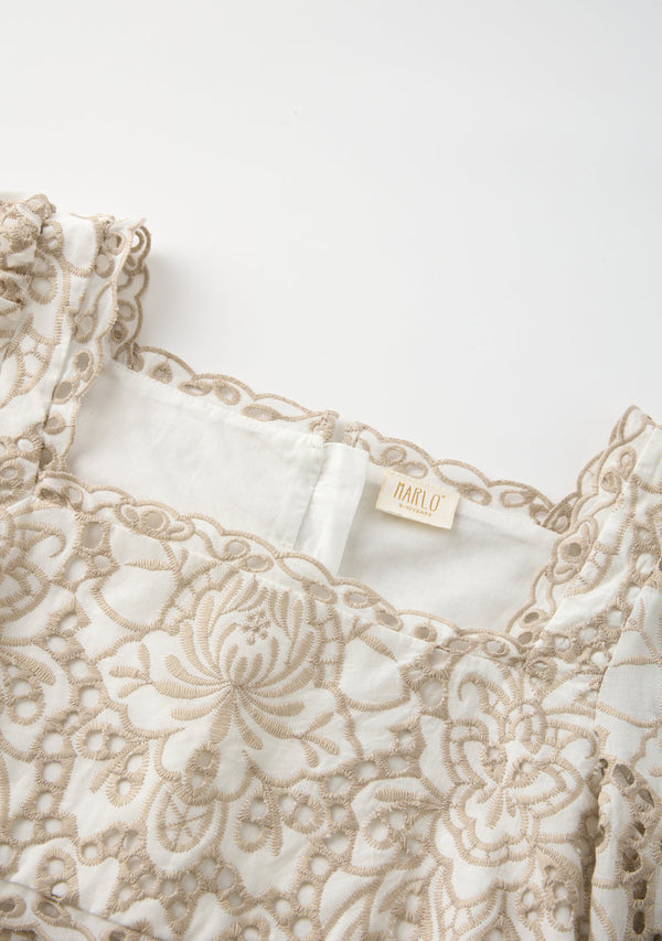 MAKAYLA EMBROIDERED TOP